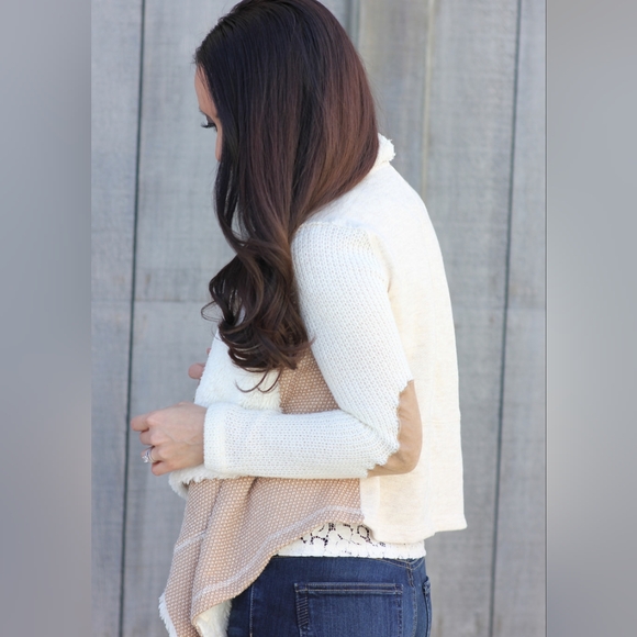 Anthropologie Saturday Sunday Sherpa Waterfall Open Front Sweater - Picture 2 of 12